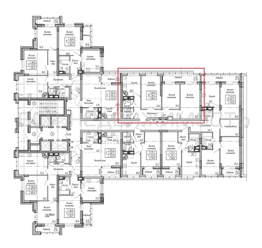 3-комнатная квартира, 80.4кв.м - изображение 1