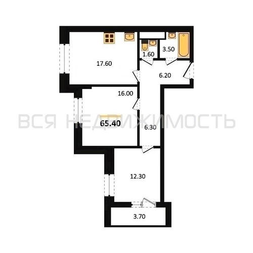 2-комнатная квартира, 65.4кв.м - изображение 0