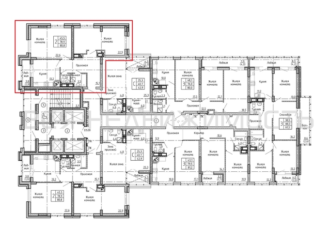 2-комнатная квартира, 80.8кв.м - изображение 1