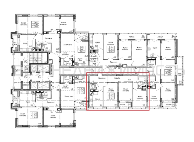 3-комнатная квартира, 81.2кв.м - изображение 1