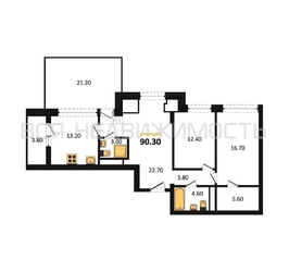 2-комнатная квартира, 90.3кв.м - изображение 1