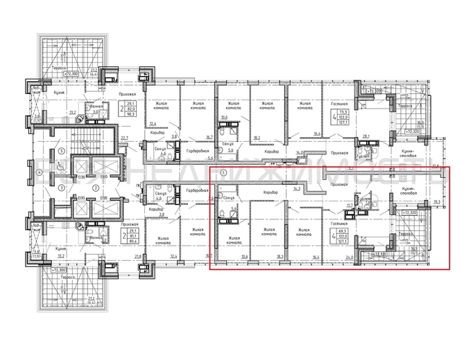 4-комнатная квартира, 127.1кв.м - изображение 1