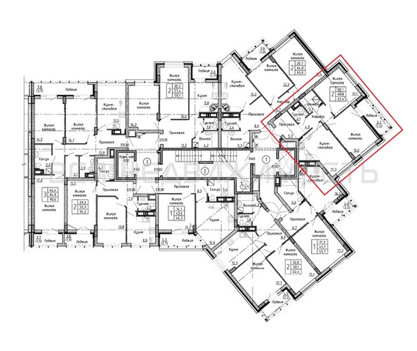 2-комнатная квартира, 63.4кв.м - изображение 1