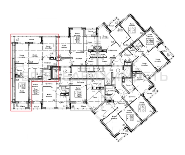 3-комнатная квартира, 90.6кв.м - изображение 1