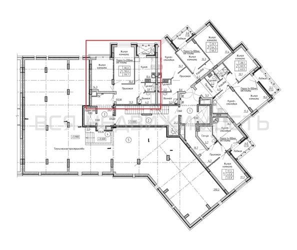 2-комнатная квартира, 59.7кв.м - изображение 1