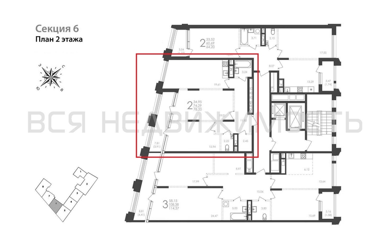 2-комнатная квартира, 78.2кв.м - изображение 1