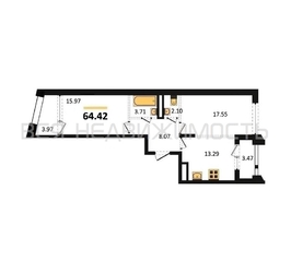2-комнатная квартира, 64.42кв.м - изображение 1