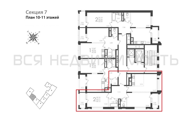 2-комнатная квартира, 67.81кв.м - изображение 1