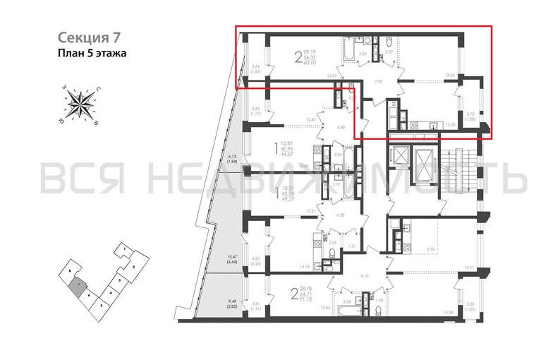 2-комнатная квартира, 60.1кв.м - изображение 1