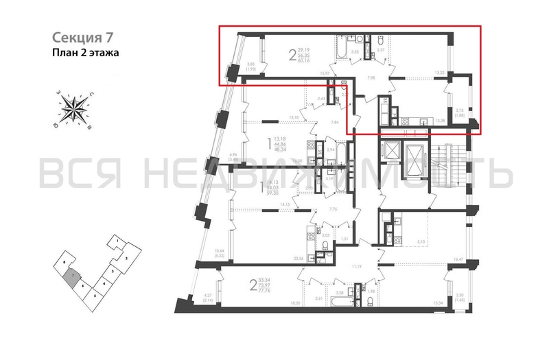 2-комнатная квартира, 60.16кв.м - изображение 1