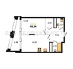 1-комнатная квартира, 48.34кв.м - изображение 1 1-комнатная квартира, 48.34кв.м - изображение 1