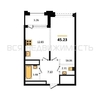 1-комнатная квартира, 45.23кв.м - изображение 1 1-комнатная квартира, 45.23кв.м - изображение 1