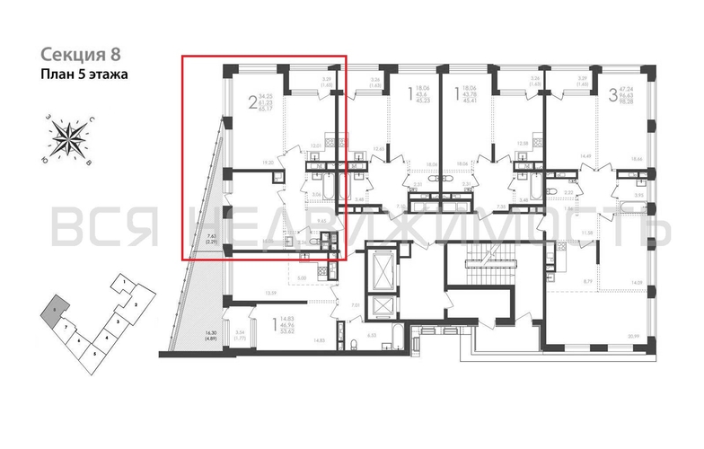 2-комнатная квартира, 65.17кв.м - изображение 1