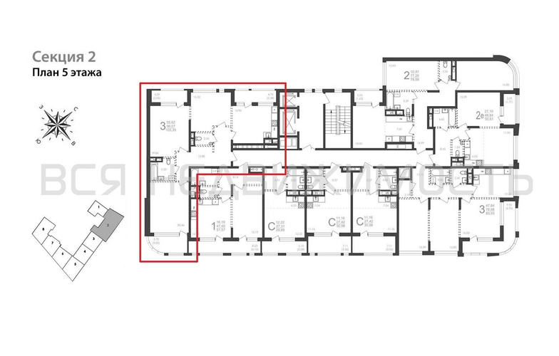3-комнатная квартира, 103.35кв.м - изображение 1