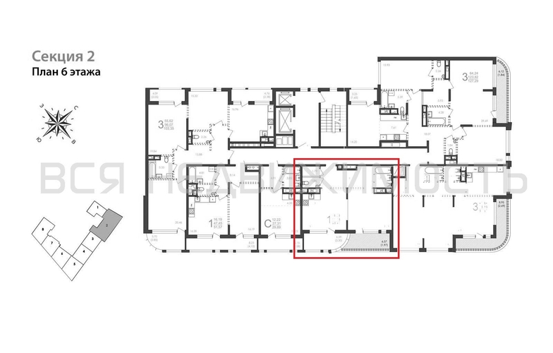 1-комнатная квартира, 60.45кв.м - изображение 1
