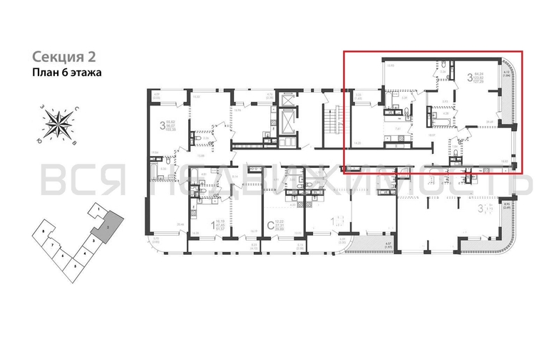 3-комнатная квартира, 127.29кв.м - изображение 1