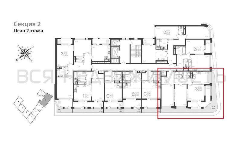 3-комнатная квартира, 90.86кв.м - изображение 1