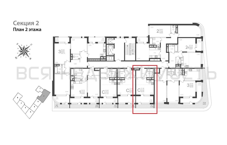 квартира-студия, 32,43кв.м. - изображение 1