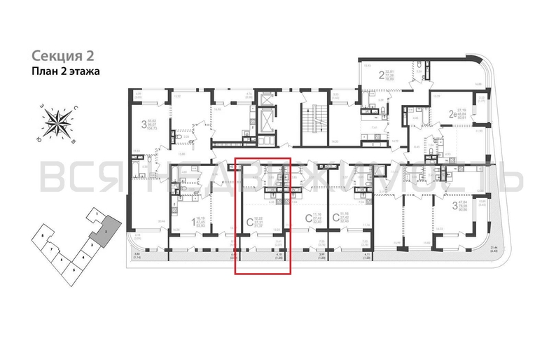 квартира-студия, 31,37кв.м. - изображение 1