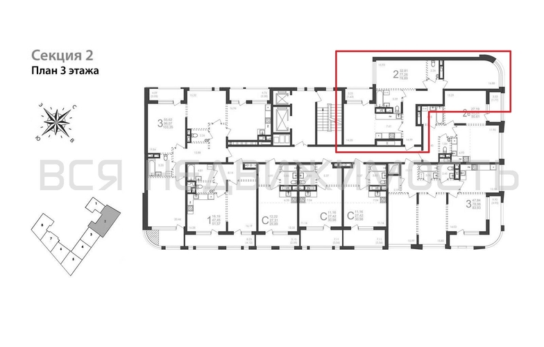 2-комнатная квартира, 78.89кв.м - изображение 1