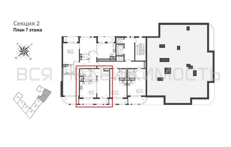 1-комнатная квартира, 51.57кв.м - изображение 1