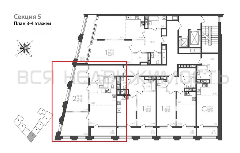 2-комнатная квартира, 80.72кв.м - изображение 1