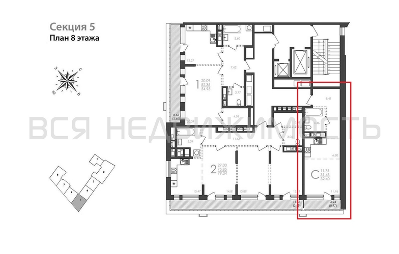 квартира-студия, 32,4кв.м. - изображение 1
