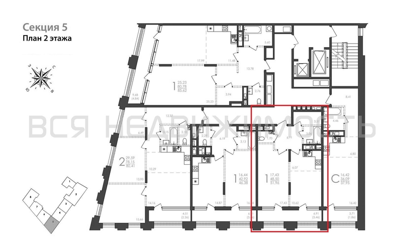 1-комнатная квартира, 51.96кв.м - изображение 1
