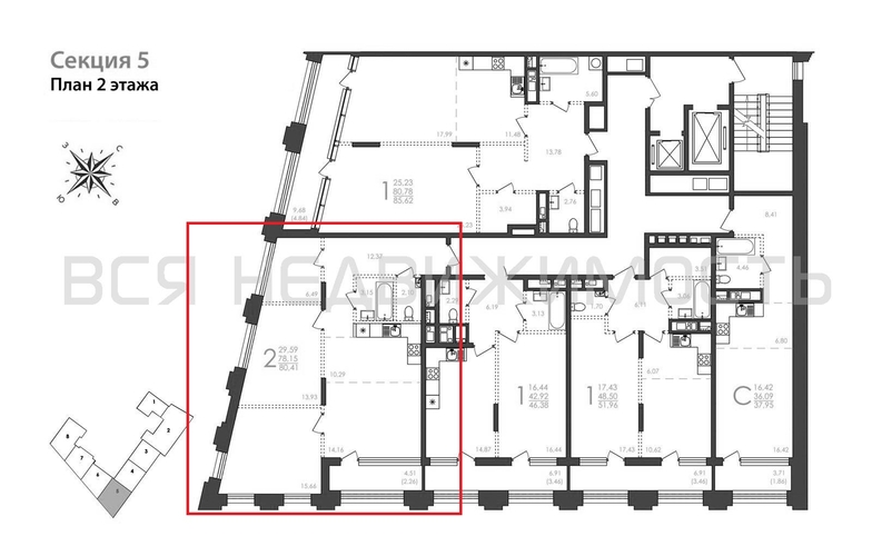 2-комнатная квартира, 80.41кв.м - изображение 1
