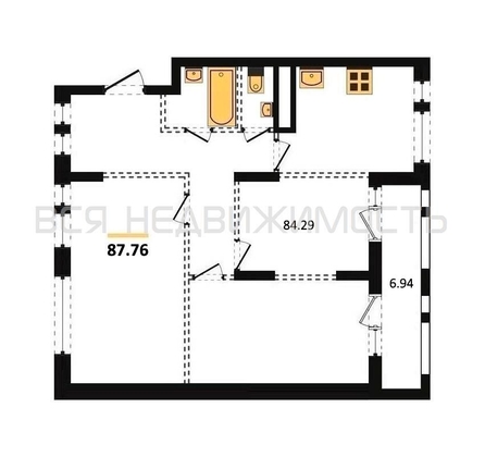 3-комнатная квартира, 87.76кв.м - изображение