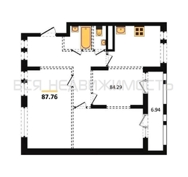 3-комнатная квартира, 87.76кв.м - изображение 1