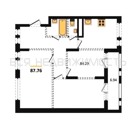 3-комнатная квартира, 87.76кв.м - изображение 0