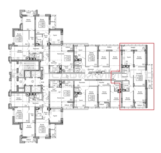 4-комнатная квартира, 96.8кв.м - изображение 1