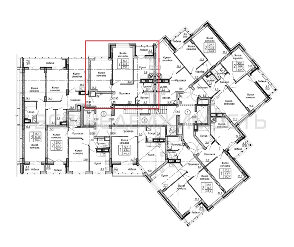 2-комнатная квартира, 59.1кв.м - изображение 1