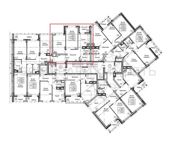 2-комнатная квартира, 59.1кв.м - изображение 1