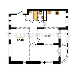 3-комнатная квартира, 87.48кв.м 3-комнатная квартира, 87.48кв.м - изображение 1