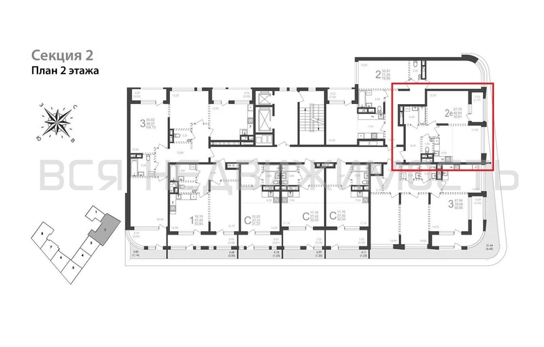 1-комнатная квартира, 50.61кв.м - изображение 1