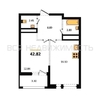 1-комнатная квартира, 42.82кв.м - изображение 1 1-комнатная квартира, 42.82кв.м - изображение 1