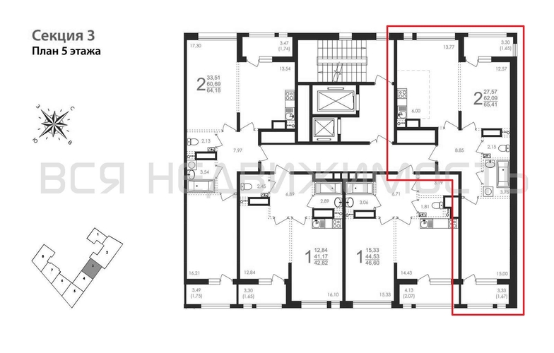 2-комнатная квартира, 65.41кв.м - изображение 1