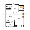 1-комнатная квартира, 42.82кв.м - изображение 1 1-комнатная квартира, 42.82кв.м - изображение 1