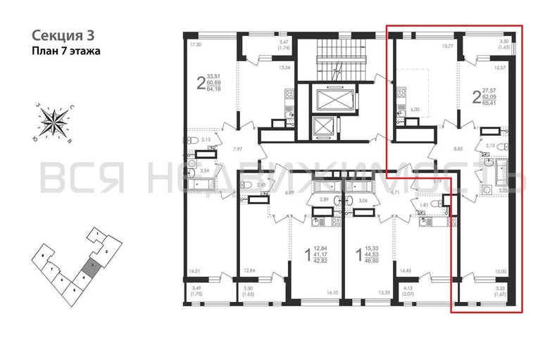 2-комнатная квартира, 65.41кв.м - изображение 1