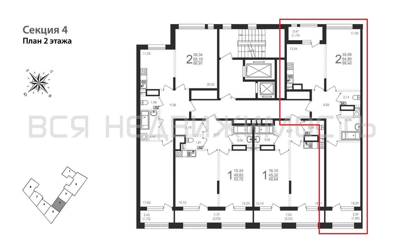2-комнатная квартира, 68.4кв.м - изображение 1