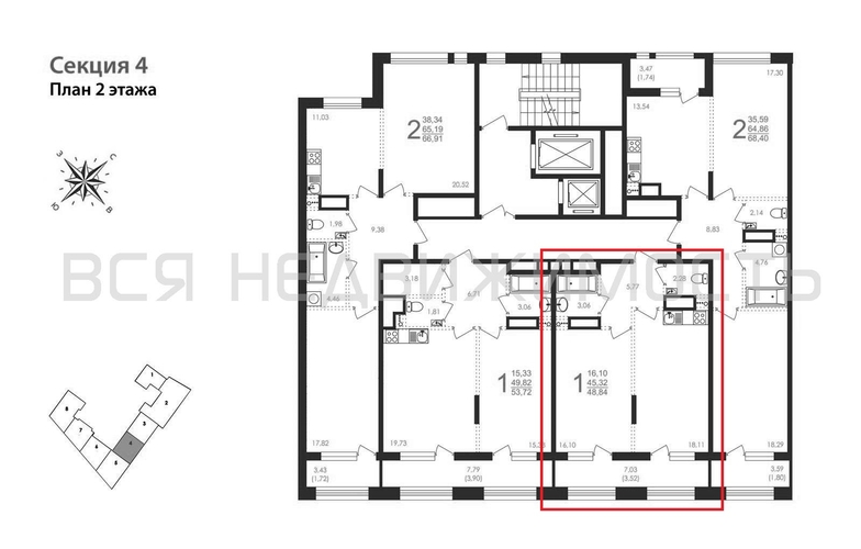 1-комнатная квартира, 48.84кв.м - изображение 1