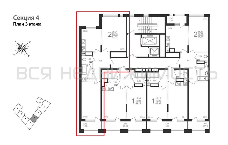 2-комнатная квартира, 67.14кв.м - изображение 1