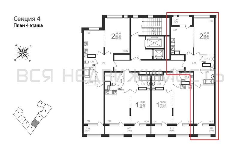 2-комнатная квартира, 68.64кв.м - изображение 1
