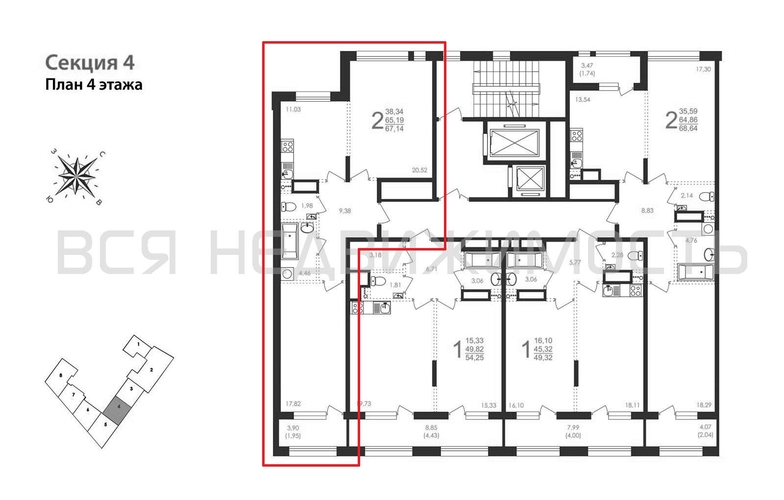 2-комнатная квартира, 67.14кв.м - изображение 1