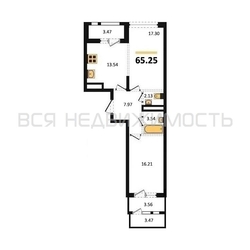 2-комнатная квартира, 65.25кв.м - изображение 1