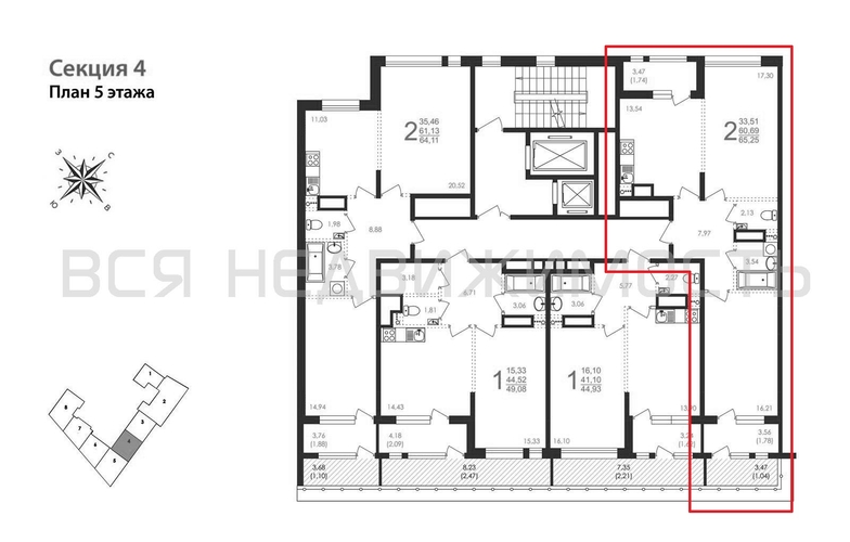 2-комнатная квартира, 65.25кв.м - изображение 1