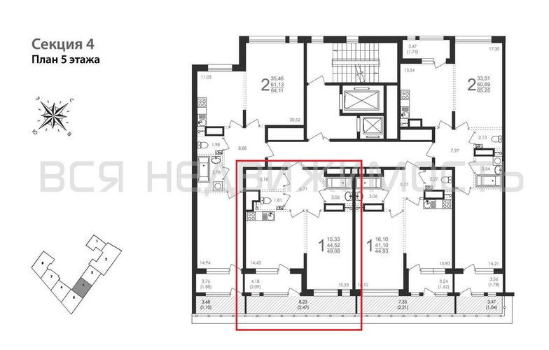 1-комнатная квартира, 49.08кв.м - изображение 1