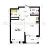 1-комнатная квартира, 42.72кв.м - изображение 1 1-комнатная квартира, 42.72кв.м - изображение 1